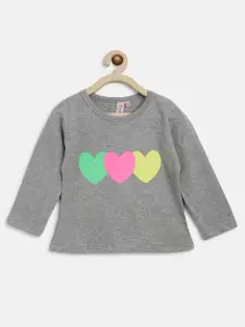 Kids On Board Girls Graphic Printed Round Neck Cotton Top