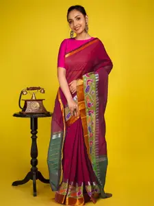 Unnati Silks Zari Silk Cotton Kanjeevaram Saree