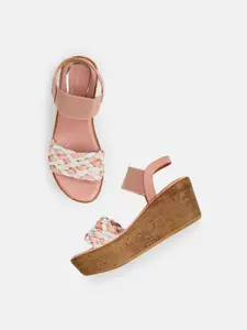 Kenneth Cole Printed Open Toe Wedge Heels