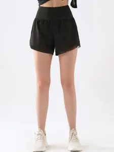 JC Collection Women Slim Fit High-Rise Rapid-Dry Sports Shorts