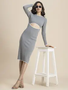 Moomaya Round Neck Bodycon Dress