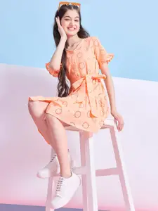 Stylo Bug Girls Printed Embroidery A-Line Dress