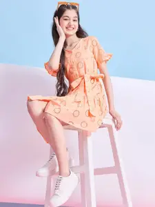 Stylo Bug Girls Printed A-Line Cotton Dress