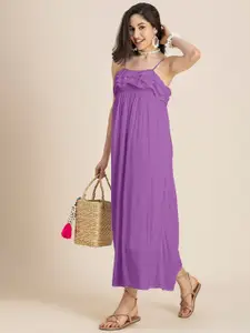 Moomaya Shoulder Straps Maxi A-Line Dress