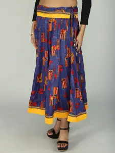 Exotic India Abstract Printed Flared Maxi Ethnic Skirt