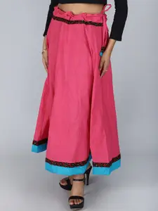 Exotic India Pure Cotton Flared Maxi Skirt