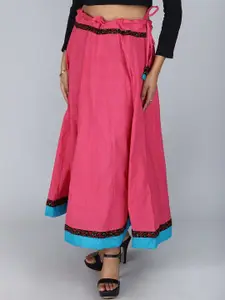 Exotic India Pure Cotton Flared Maxi Skirt