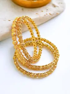 FEMMIBELLA Set Of 4 Gold-Plated Bangles