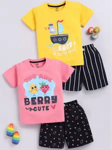 Toonyport Boys Pack Of 2 Printed T-shirts with Shorts