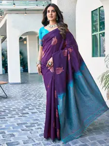 Satrani Woven Design Zari Silk Blend Saree