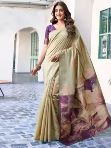 Satrani Women Woven Design Zari Silk Blend Banarasi Saree