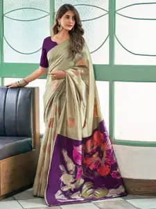 Satrani Woven Design Zari Silk Blend Banarasi Saree