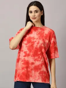 THE HOLLANDER Tie & Dye Pure Cotton Oversized T-shirt