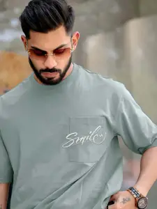 Maniac Men Typography Printed Extended Sleeves T-shirt