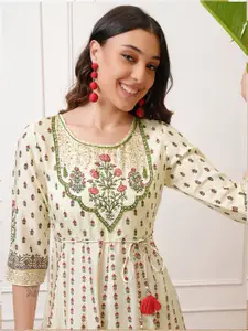 Vishudh Ethnic Motifs Printed Maxi Dress