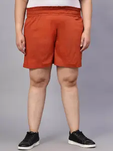 Indietoga Women Plus Size High-Rise Regular Shorts