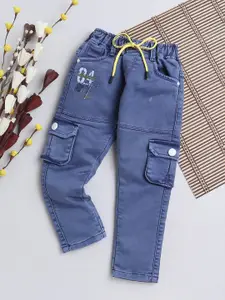 BAESD Boys Comfort Mildly Distressed Embroidered Stretchable Jeans