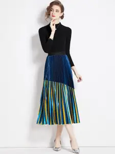JC Collection High Neck Top & Printed Skirt