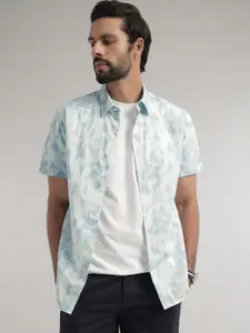 Andamen Premium Slim Fit  Floral Printed Spread Collar Cotton Casual Shirt