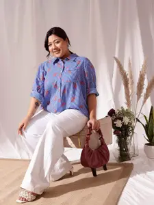 CURVY STREET Plus Size Comfort Striped Pure Cotton Casual Shirt