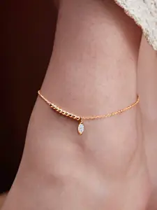 MINUTIAE Gold-Plated Artificial Stones Anklet