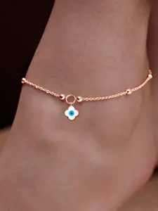 MINUTIAE Rose Gold-Plated Crystals Anklet