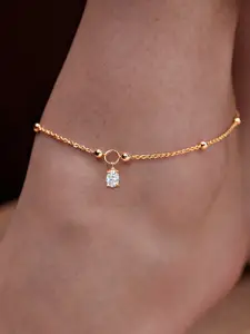 MINUTIAE Gold-Plated Stone Studded Anklet