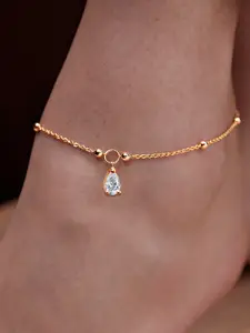 MINUTIAE Gold Plated Artificial Stones Anklet