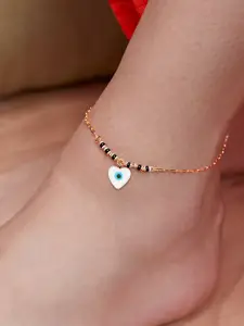 MINUTIAE Gold-Plated Crystal Studded Anklet