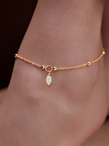 MINUTIAE Gold-Plated Stone Studded Anklet