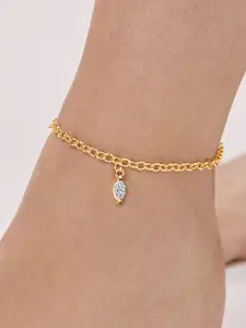 MINUTIAE Gold-Plated Stone Studded Anklet