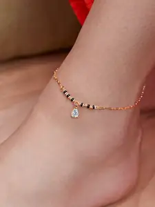 MINUTIAE Gold-Plated Artificial Stones Anklet
