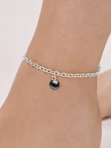 MINUTIAE Silver-Plated Artificial Beads Beaded Anklet