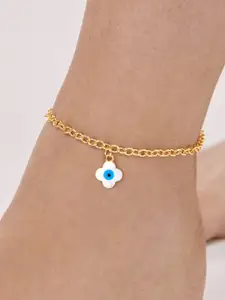 MINUTIAE Gold-Plated Crystals Studded Anklet