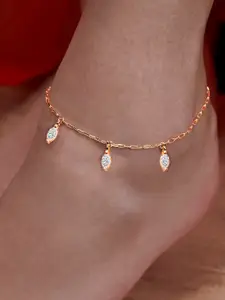 MINUTIAE Gold Plated Artificial Stones Anklet