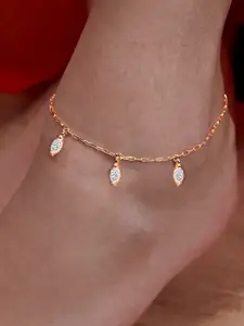 MINUTIAE Gold Plated Artificial Stones Anklet