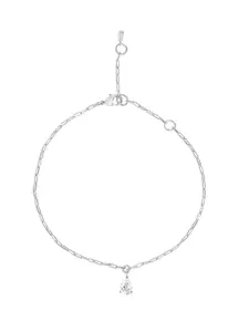 MINUTIAE Silver-Plated Artificial Stones Anklet