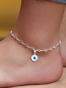 MINUTIAE Silver Plated Crystals Anklet