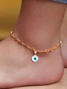 MINUTIAE Gold-Plated Stone Studded Anklet
