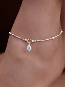 MINUTIAE Silver Plated Artificial Stones Anklet
