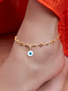 MINUTIAE Gold-Plated Crystals Studded Anklet