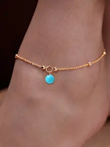 MINUTIAE Gold-Plated Artificial Stones and Beads Anklet