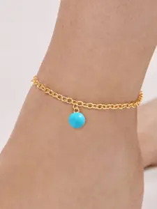 MINUTIAE Gold-Plated Artificial Beads Beaded Anklet