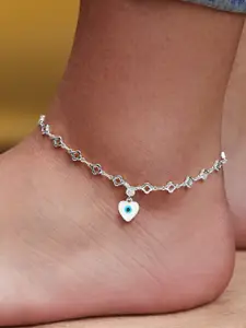 MINUTIAE Silver-Plated Crystals Anklet