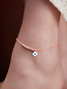 MINUTIAE Rose Gold-Plated Crystals Anklet