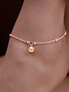 MINUTIAE Rose Gold Plated Artificial Stones and Beads Anklet