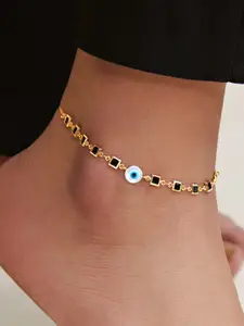 MINUTIAE Gold-Plated Stone Studded Anklet