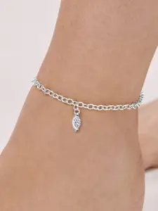 MINUTIAE Silver Plated Artificial Stones Anklet