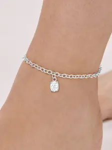MINUTIAE Silver-Plated Stones Studded Anklet