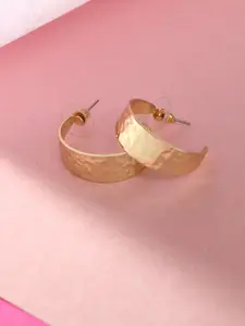 Adwitiya Collection Gold Plated Half Hoop Earrings
